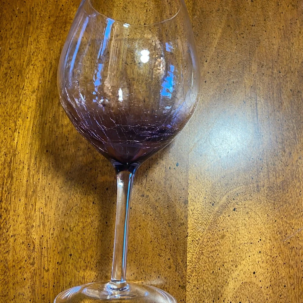 Pier 1 Purple Crackle Red Wine Goblet 18 oz
